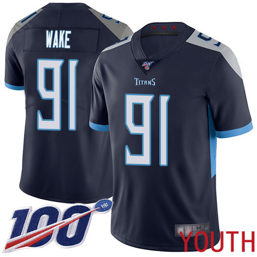 Tennessee Titans Limited Navy Blue Youth Cameron Wake Home Jersey NFL Football #91 100th Season Vapor Untouchable